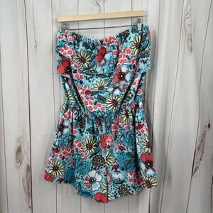 CW Classics Women’s XL Blue Floral Romper Jumpsuit